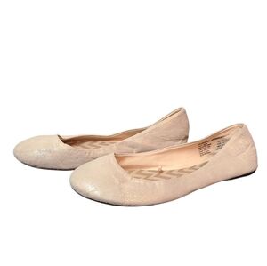 Womens Elegant Gold Shimmer Ballet Flats 9.5